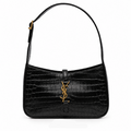 Borsa hobo nera croc 23cm