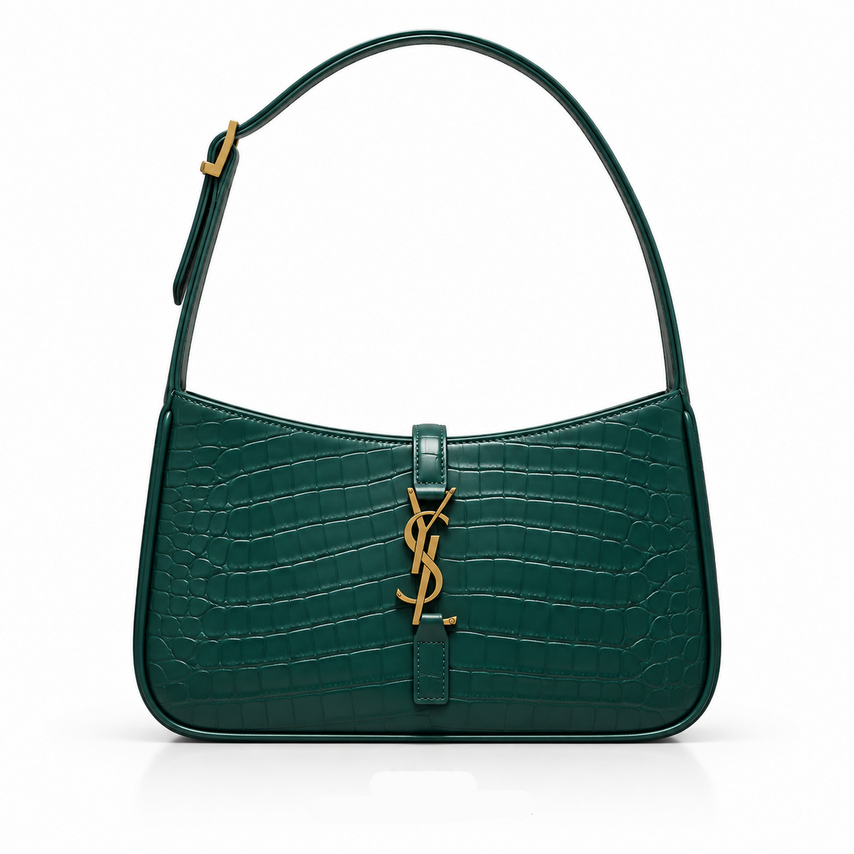 Borsa hobo verde croc 23cm