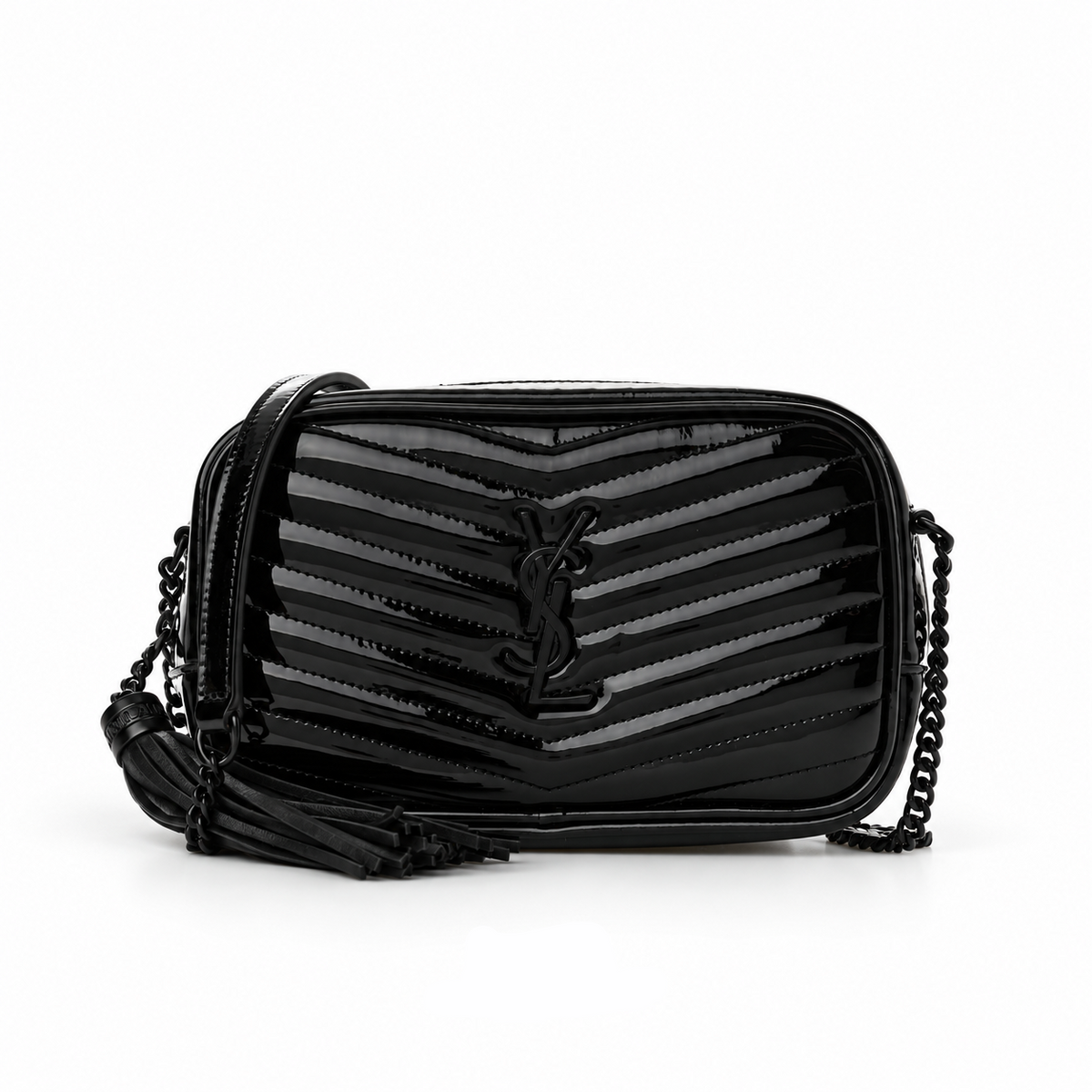 Borsa mini total black lucida 19cm